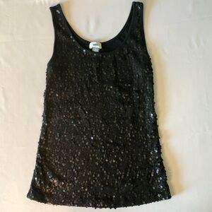 Old Navy Sequined Tank Size L Black